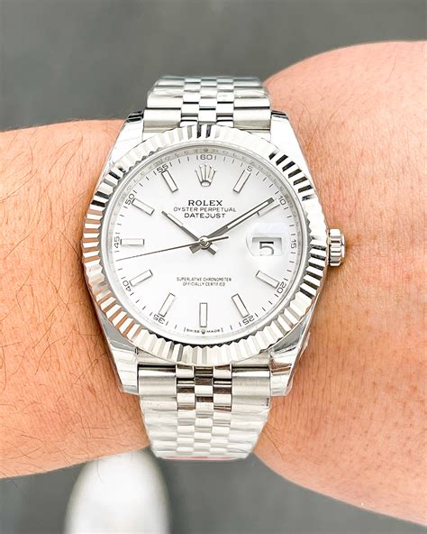 rolex datejust oyster perpetual white face|rolex datejust 41 126334.